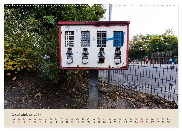 Kaugummiautomaten (hochwertiger Premium Wandkalender 2027 DIN A2 quer), Kunstdruck in Hochglanz