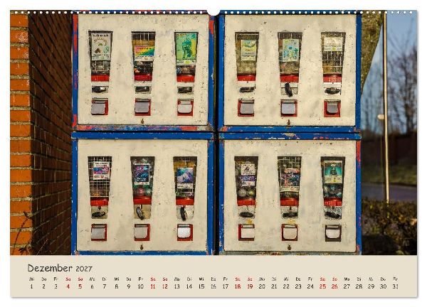 Kaugummiautomaten (hochwertiger Premium Wandkalender 2027 DIN A2 quer), Kunstdruck in Hochglanz