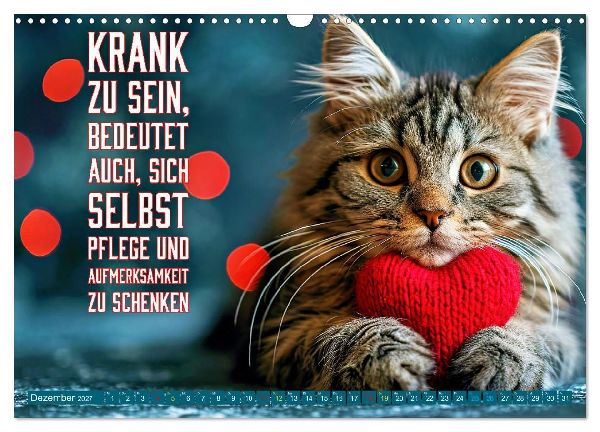 Gute Besserung - mit coolen Sprüchen (Wandkalender 2027 DIN A3 quer), CALVENDO Monatskalender