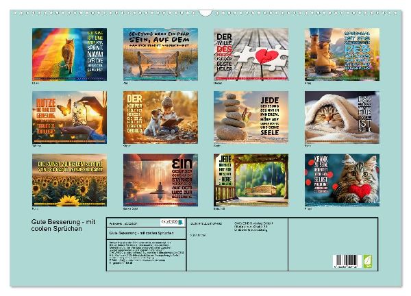 Gute Besserung - mit coolen Sprüchen (Wandkalender 2027 DIN A2 quer), CALVENDO Monatskalender
