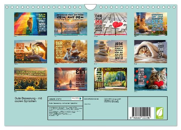 Gute Besserung - mit coolen Sprüchen (Wandkalender 2027 DIN A4 quer), CALVENDO Monatskalender
