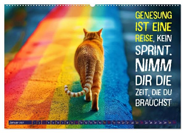 Gute Besserung - mit coolen Sprüchen (hochwertiger Premium Wandkalender 2027 DIN A2 quer), Kunstdruck in Hochglanz