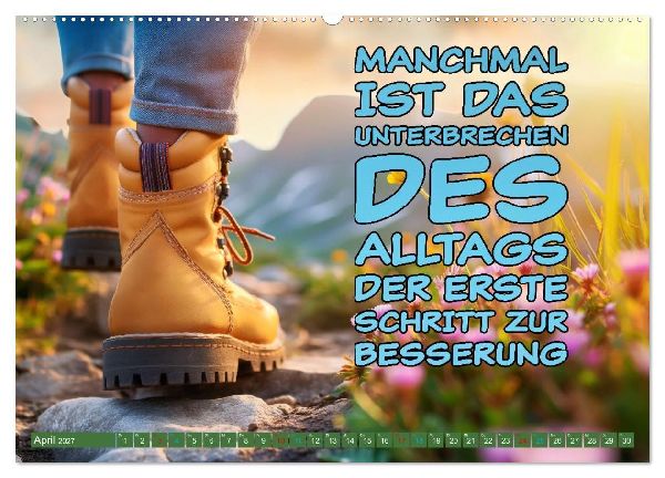 Gute Besserung - mit coolen Sprüchen (hochwertiger Premium Wandkalender 2027 DIN A2 quer), Kunstdruck in Hochglanz