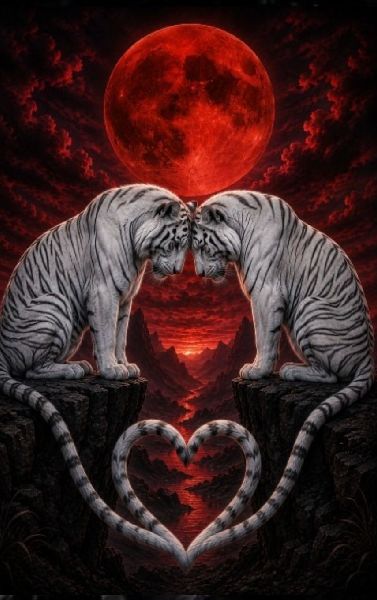 When Two Ivory Hearts Touch Beneath the Blood Moon
