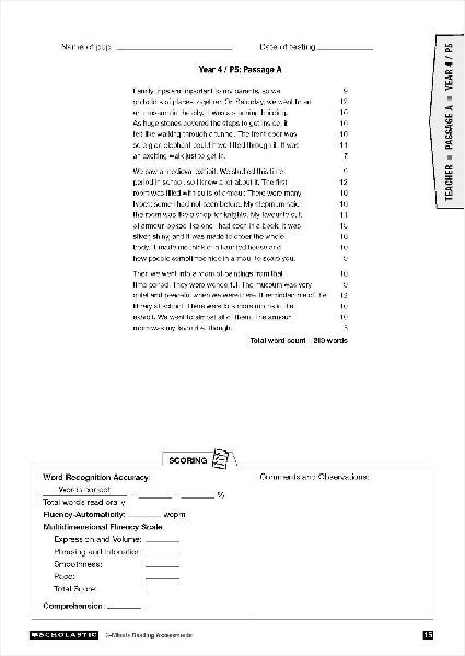3 Minute Reading Assessments Ages 8-11