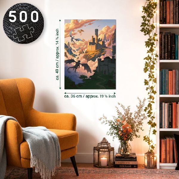 Erwachsenenpuzzle 500 Teile - Rebecca Yarros: Onyx Storm