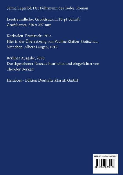 Der Fuhrmann des Todes (Großdruck)