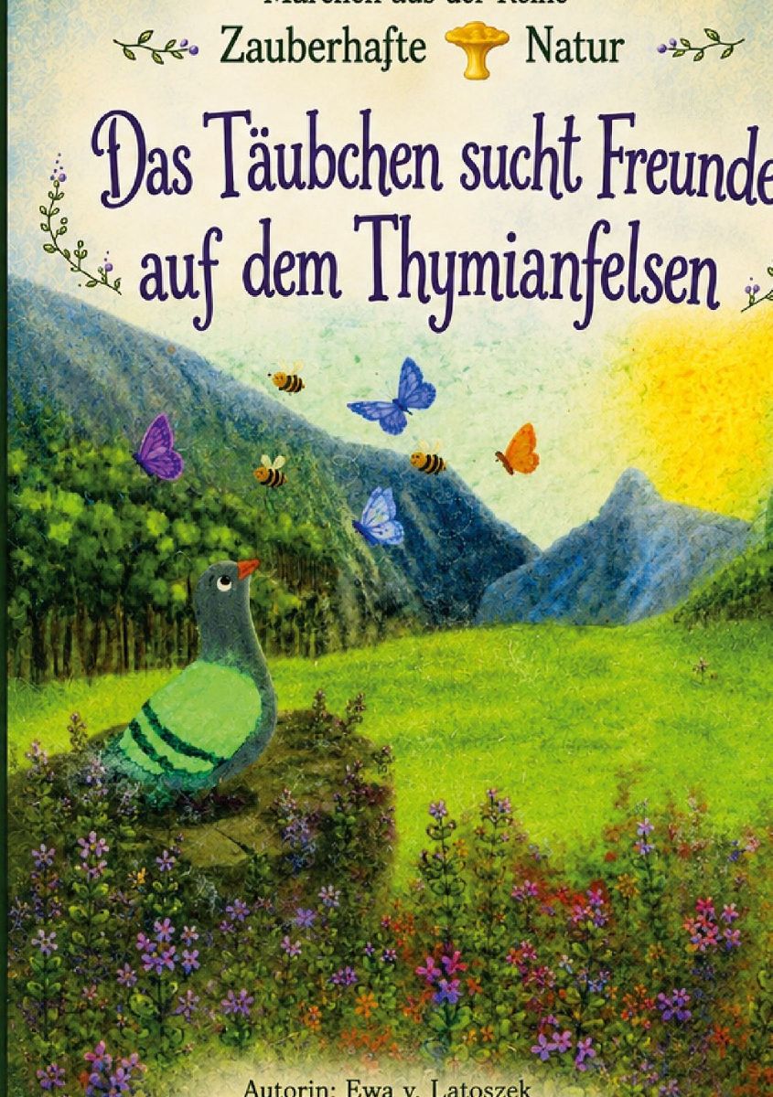 Das Täubchen sucht Freunde auf dem Thymianfelsen