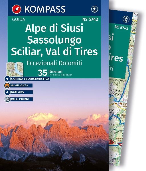 KOMPASS guida escursionistica Alpe di Siusi, Sassolungo, Scili...