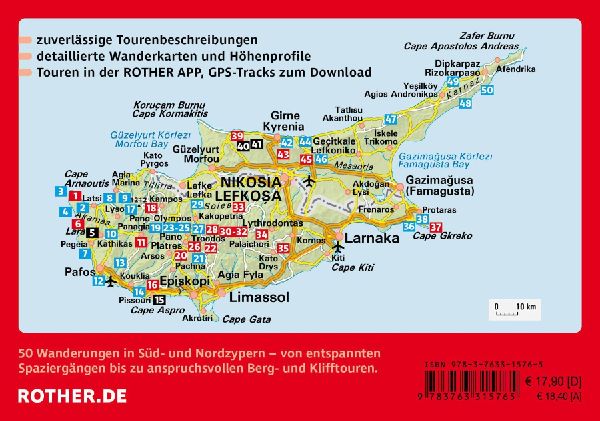 ROTHER Wanderführer Zypern. 50 Touren an den Küsten und in den Bergen Süd- und Nordzyperns