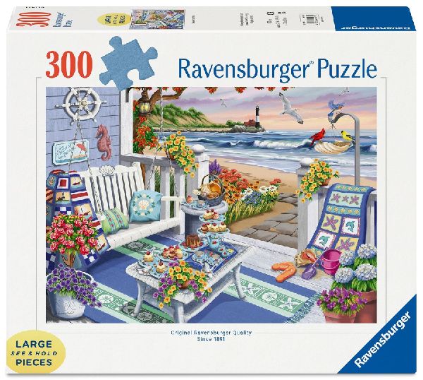 Erwachsenenpuzzle 300 Teile Large Pieces - Kaffeekränzchen mit Meerblick