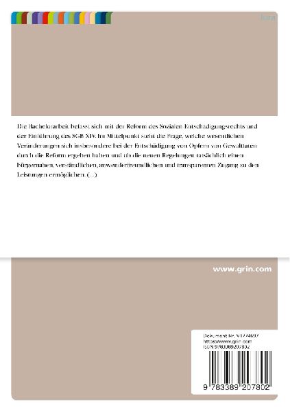 Die Reform des Sozialen Entschädigungsrechts. Eine Analyse aktueller Diskussionspunkte