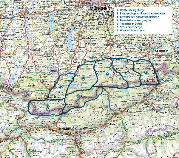 Bergtourenatlas Bayerische Alpen - Band 2: Bayerische Voralpen, Karwendel- und Wettersteingebirge