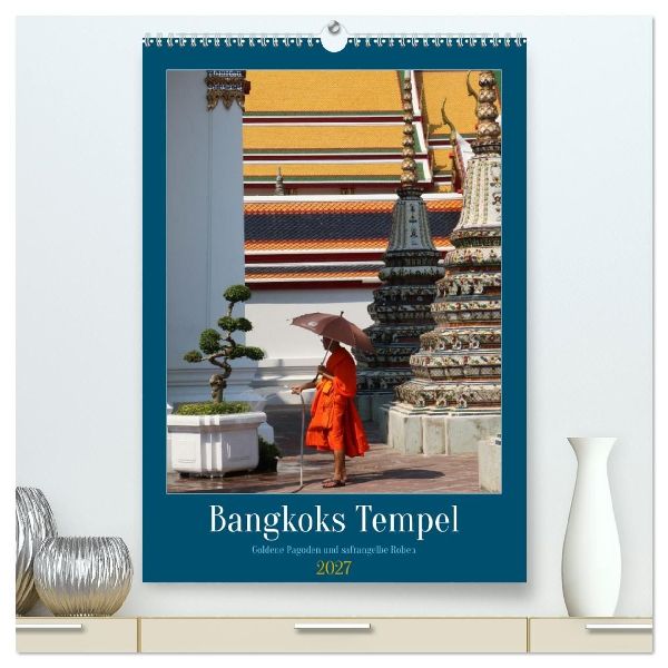 Bangkoks Tempel - Goldene Pagoden und safrangelbe Roben (hochw...