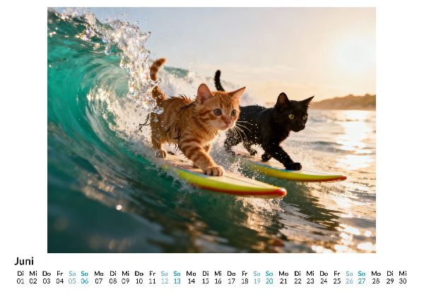 Surfende Katzen