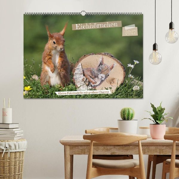 Eichhörnchen - Kleine Fotomodelle mit großem Charme (Wandkalender 2027 DIN A2 quer), CALVENDO Monatskalender