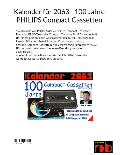 Kalender für 2063 - 100 Jahre PHILIPS Compact Cassetten