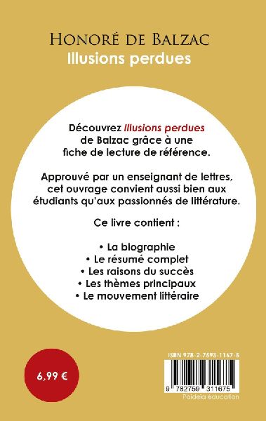 Fiche de lecture Illusions perdues (Étude intégrale)